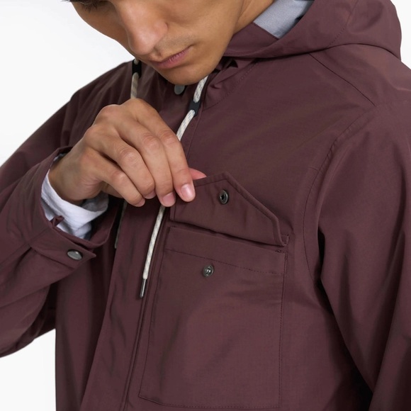 NWT Vuori Palisades Rain Jacket In Chestnut Size L - Picture 6 of 13